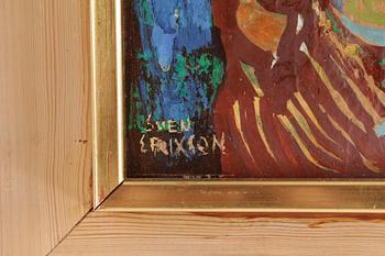 SVEN X:ET ERIXSON, olja på smörpapper uppklistrad på pannå, signerad.