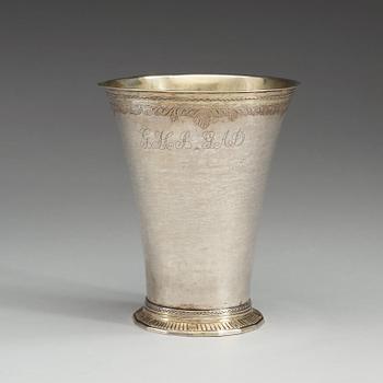 A Swedish 18th century parcel-gilt beaker, possibly of Jonas Wallén, Skövde 1778.