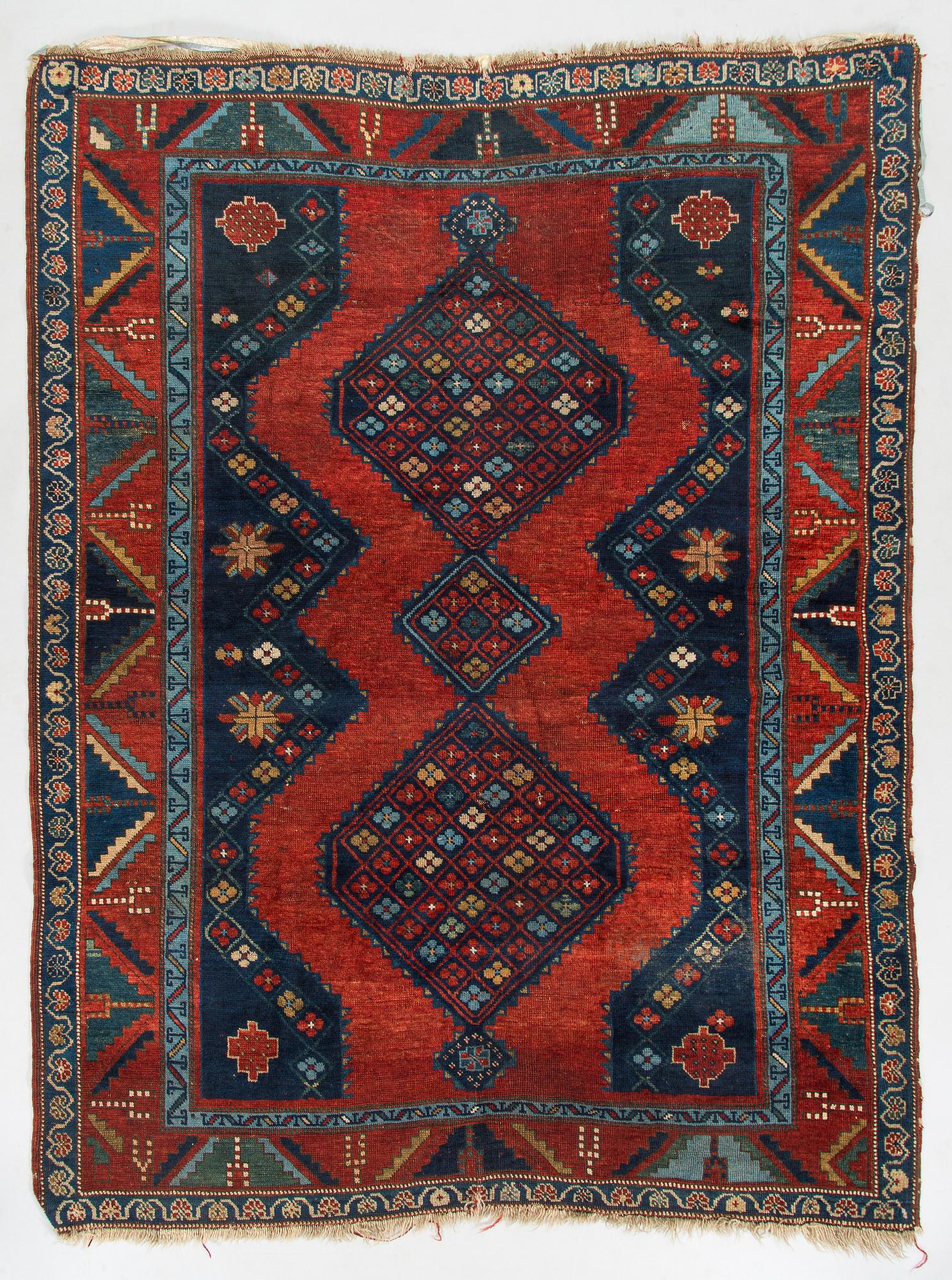 A kazak carpet, South Caucasus ca. 208 x 159 cm.