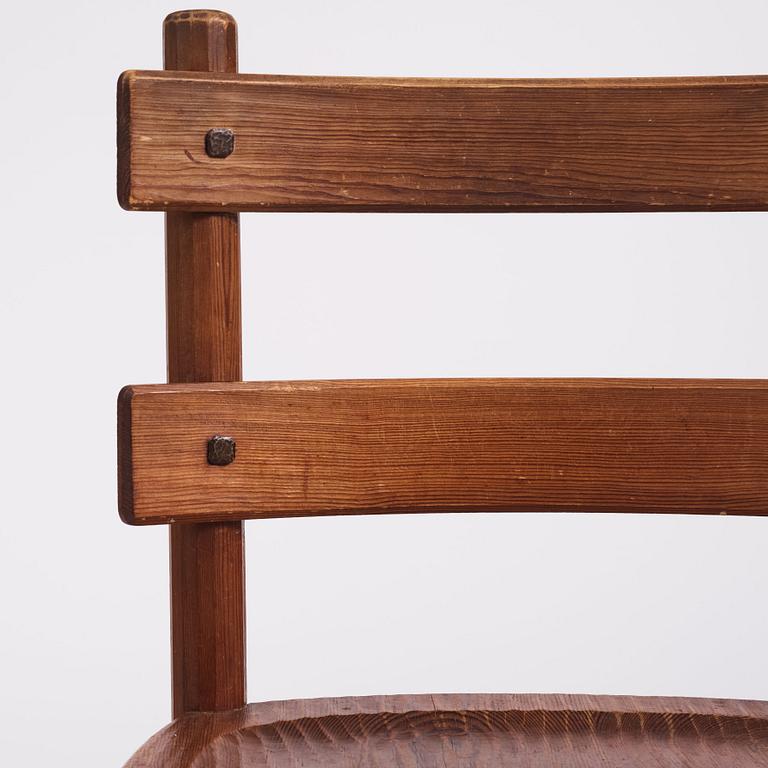 Axel Einar Hjorth, a stained pine 'Sandhamn' chair, Nordiska Kompaniet, Sweden 1931.