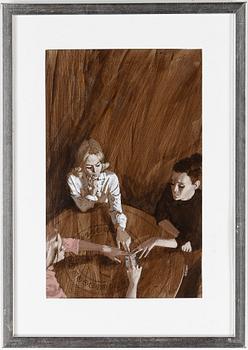 Yrjö Edelmann · YRJÖ EDELMANN, gouache, signerad.