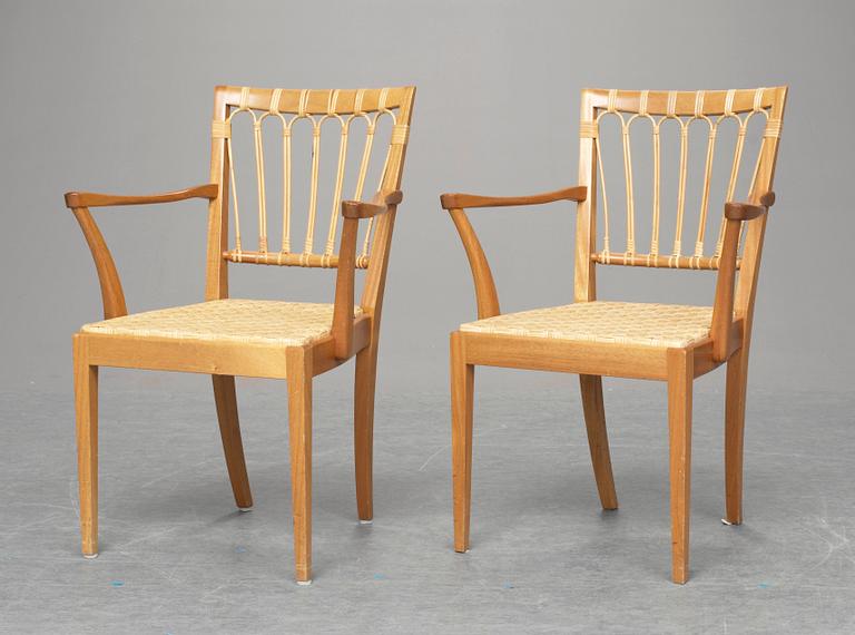 A pair of Josef Frank chairs, Firma Svenskt Tenn, model 1165.