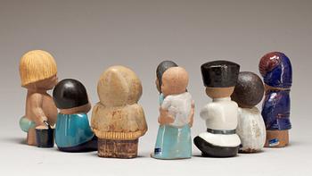 FIGURINER, 7 st, stengods, Lisa Larson, Gustavsberg.