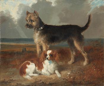 396. Richard Ansdell In the manner of the artist, Two small dogs.