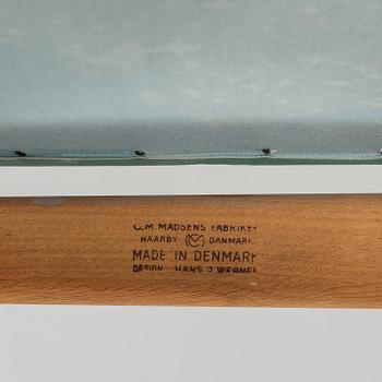Hans J. Wegner, a set of six oak chairs, CM Madsen Fabriker, Denmark.