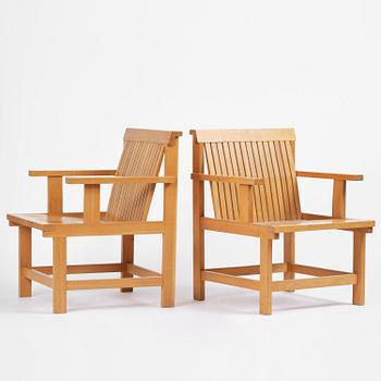 John Kandell, a pair of armchairs, J. E. Blomqvist Möbelfabrik, Uppsala, designed for the City Archive of Stockholm, 1958-59.