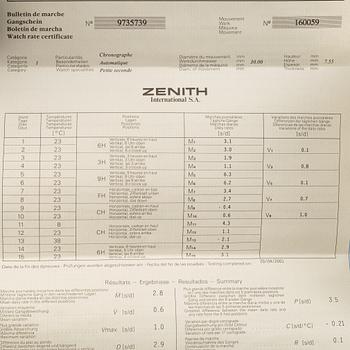 Zenith, El Primero, ChronoMaster, "Triple Calendar Moonphase", chronograph, ca 2002.