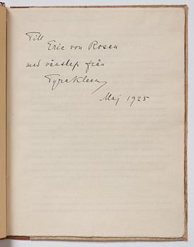 Tyra Kleen, fyra häften med åtta tryckta planscher (varav en dublett), "Temple Dances and Musical Instruments in Bali".