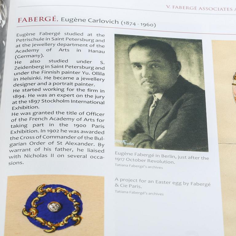 "FABERGÉ, A COMPREHENSIVE REFERENCE BOOK", Tatiana F. Fabergé, Valentin V. Skurlov, Eric-Alain Kohler. Genéve 20.