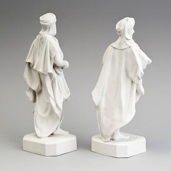 A PAIR OF PARIAN FIGURES, Gustafsberg, 1860/70.