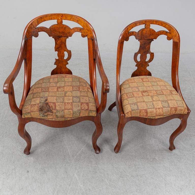 A set of seven 19th century chairs.