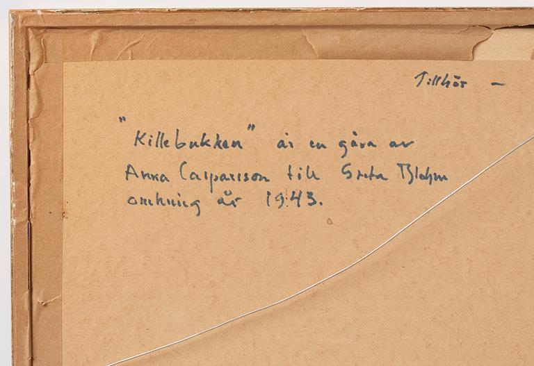 Anna Casparsson, broderi, "Killebukken av Björnson", ca 50 x 49 cm.