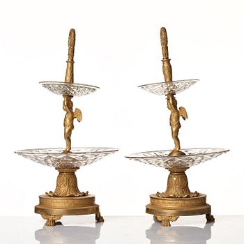 Bordsuppsatser, ett par, i Pierre Philippe Thomires art, Paris, 1800-talets början, Empire.