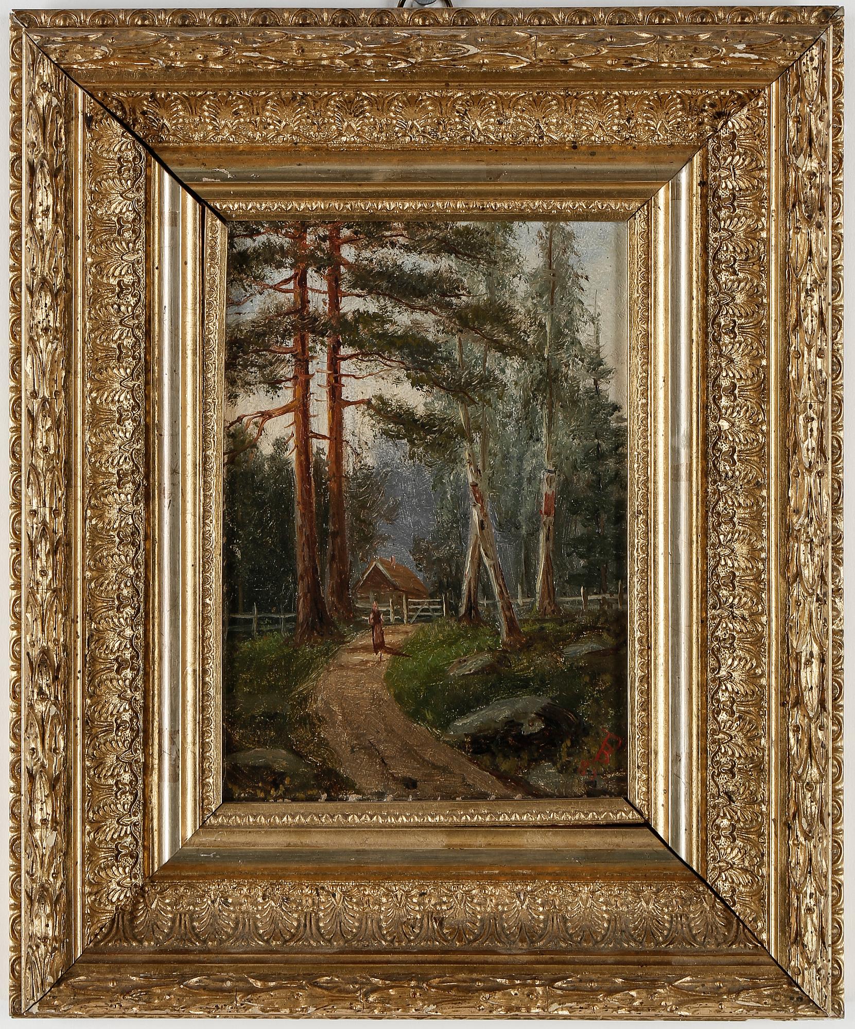 OKÄND KONSTNÄR 1800/1900-TAL, olja på pannå, signerad TB och daterad -85.
