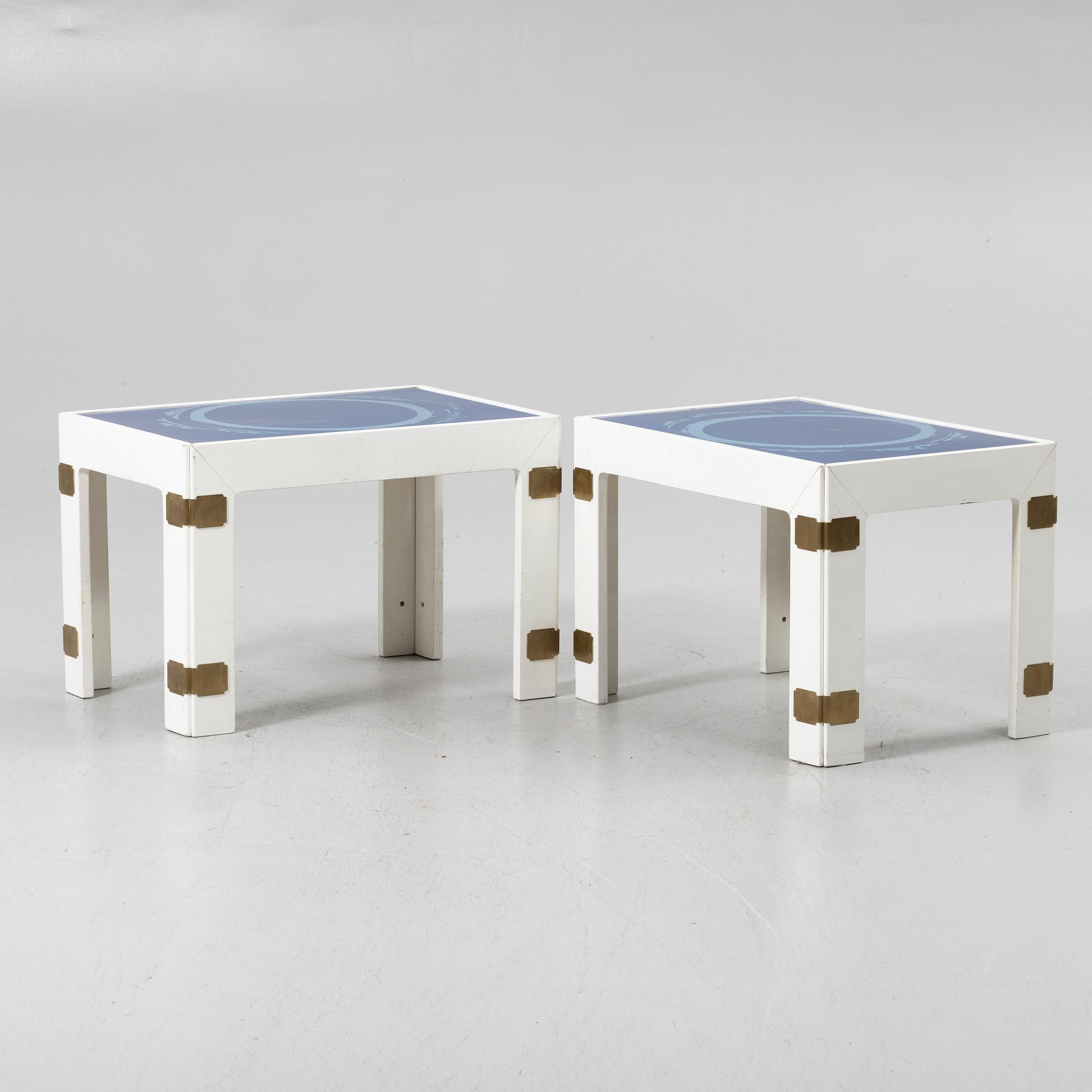 Bra Bohag AB, “Konsul” tables, a pair, 1960s–1970s.