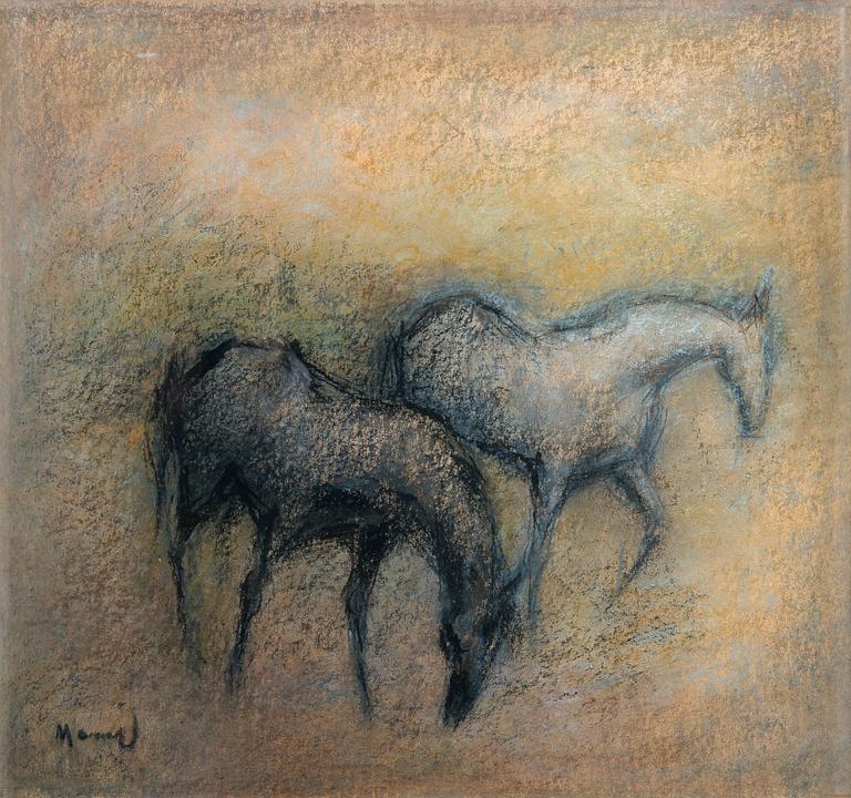 Elvi Maarni, HORSES IN A FIELD.