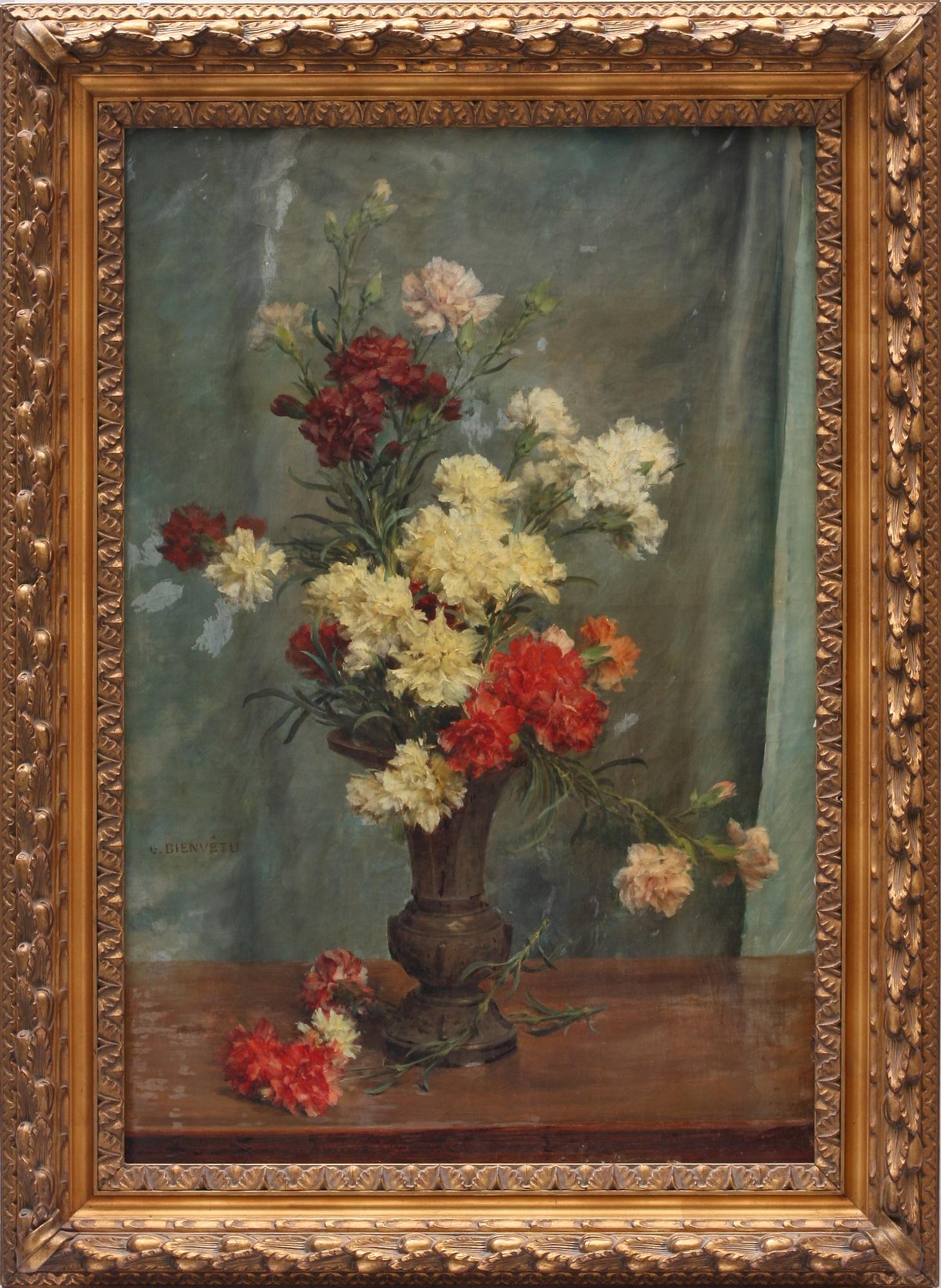 GUSTAVE BIENVETU, olja på duk. Sign. Sekelskiftet 1800/1900.