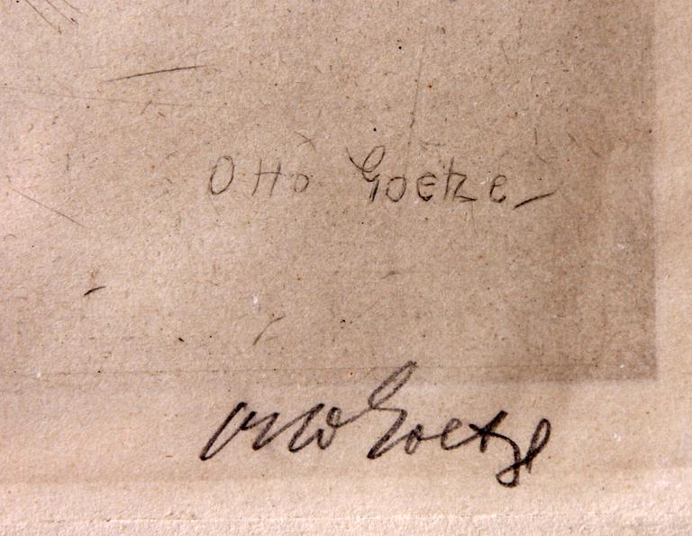 OTTO GOETZE, färgetsning, sign.