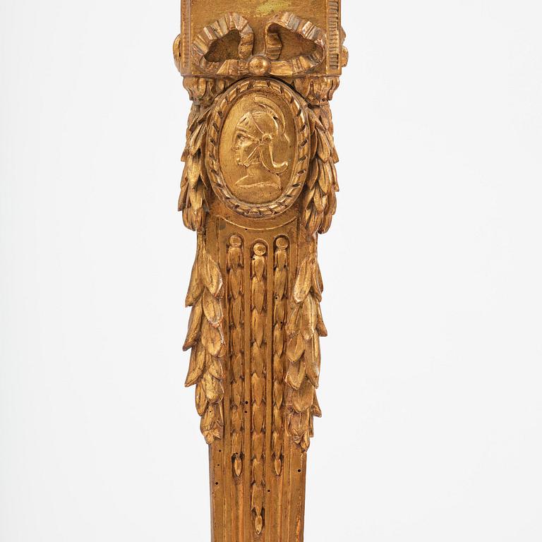 A Gustavian giltwood guéridon, Stockholm, late 18th century.