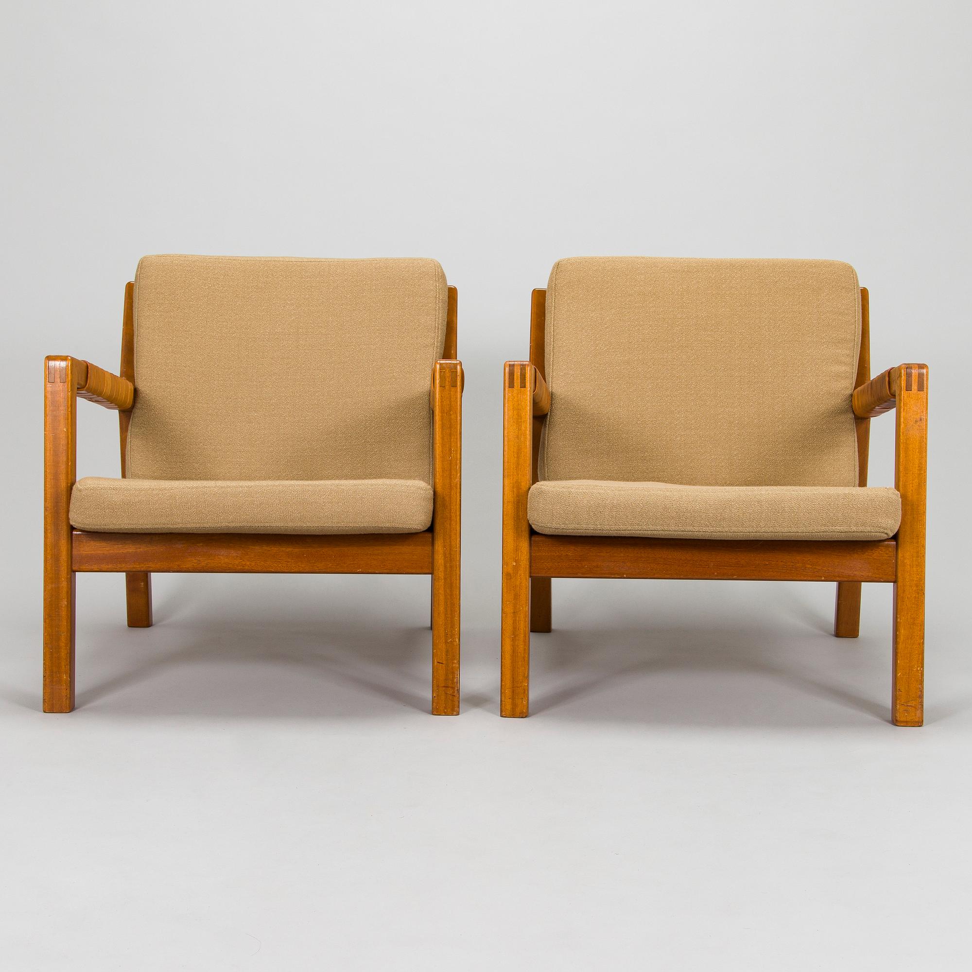 Carl Gustaf Hiort af Ornäs, a pair of late 1950s 'Rialto' open armchairs, Puunveisto Oy - Träsnideri Ab, Finland.