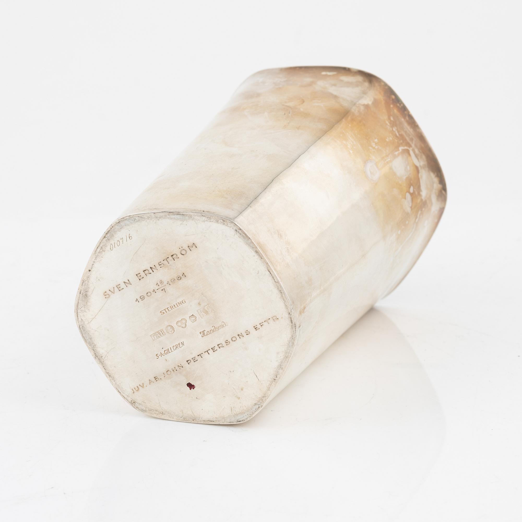 Sven-Arne Gillgren, vas, sterlingsilver, Guldsmedsaktiebolaget GAB, Stockholm, 1960.