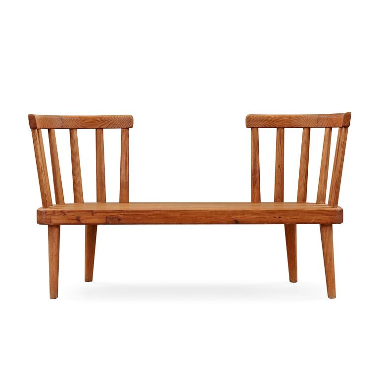 An Axel Einar Hjorth 'Utö' stained pine sofa, Nordiska Kompaniet, Sweden 1930's.