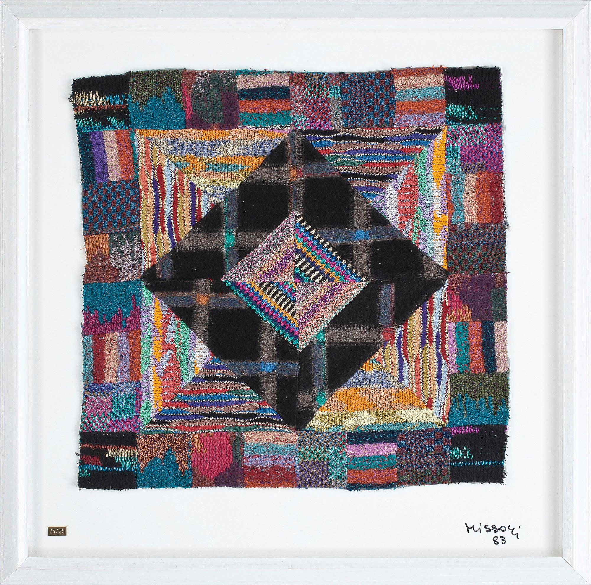 MISSONI OTTAVIO, Multipel, textil på plexiglas, signerad och numrerad 24/25, daterad -83.