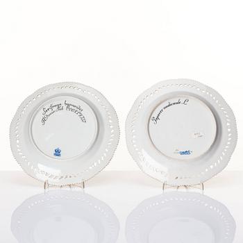 A set of three Royal Copenhagen 'Flora Danica' dessert dishes, Denmark, circa 1900.