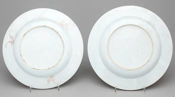 TALLRIKAR, 4 st, porslin, Qing dynastin, 1700-tal.