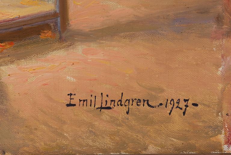 EMIL LINDGREN, olja på duk. Sign och dat 1927.