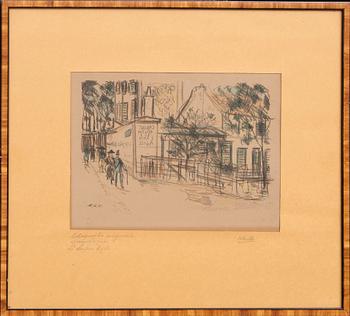 Maurice Utrillo, a signed probably hand colored lithograph.