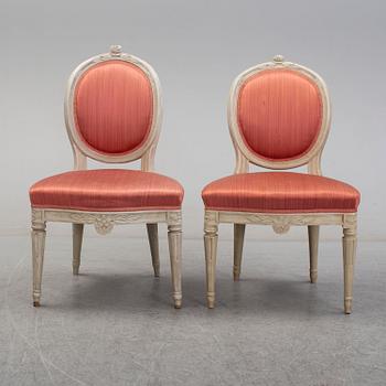 A pair of late 18th century Gustavian chairs by Johan Erik Höglander.