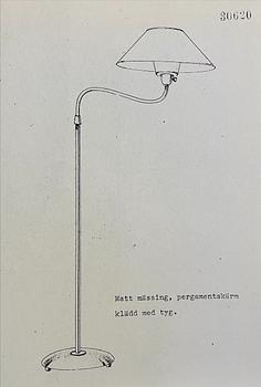 Bertil Brisborg, golvlampa, modell "30620", Nordiska Kompaniet 1940-tal.