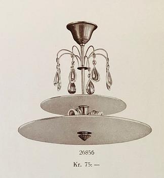 Erik Tidstrand, a model "26856" ceiling lamp, Nordiska Kompaniet, 1920s.
