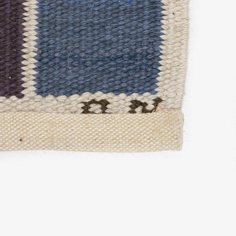 Barbro Nilsson, a carpet, "Salerno blå", flat weave, c. 314 x 255 cm, signed AB MMF BN.