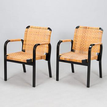 Alvar Aalto, nojatuoleja, 6 kpl, malli 45, Artek 1970-luku.