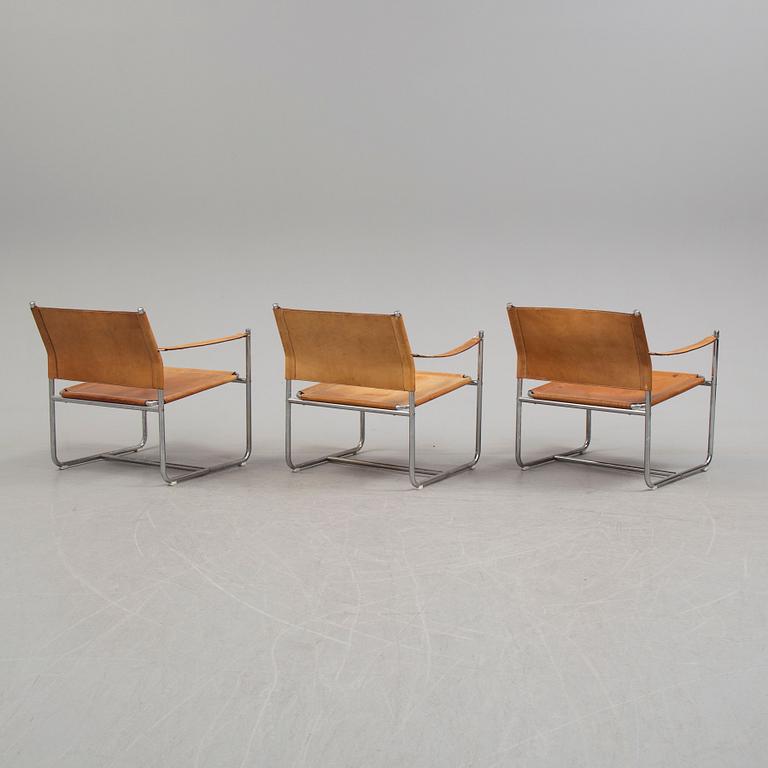 a set of three of 1970's "Amiral" Karin Mobring armchair from IKEA.