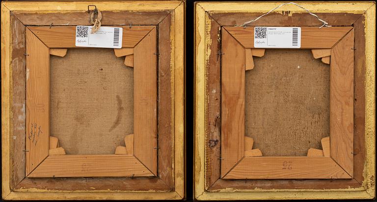 UNKNOWN ARTIST, 2 oil paintings on canvas, mid 19th century.