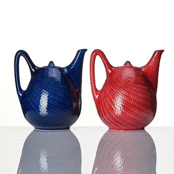 Hertha Bengtson, a 'Blå Eld' 6 pieces tea service, Rörstrand, Sweden 1951-71.