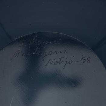 SAARA HOPEA, A DISH. Signed S. Hopea, Nuutajärvi Notsjö -58.