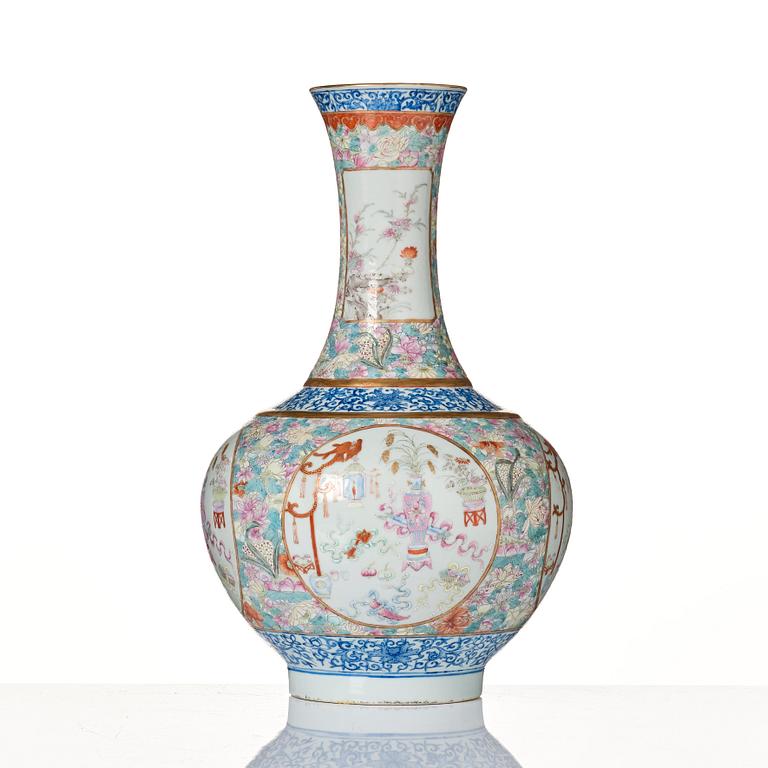 A large famille rose vase, Qing dynasty with Guangxu mark.