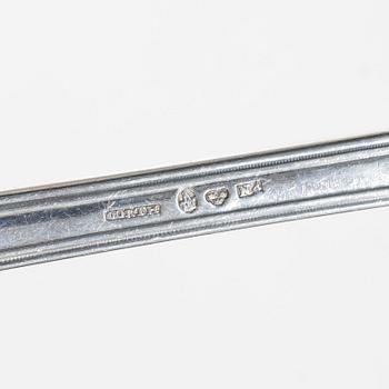 27 pieces of silver flat ware, similar 'Shell' models, including Gustaf Mööenborg, Stockholm, Swedn, 1848-52.