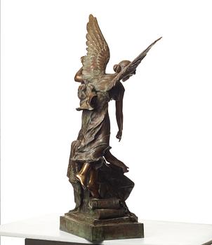 HENRI LOUIS LEVASSEUR, skulptur, signerad. Brons, höjd 99 cm.