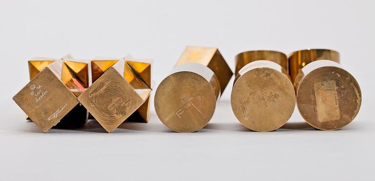 LJUSSTAKAR, 2+3, mässing, Pierre Forssell, Skultuna. 1960-tal.