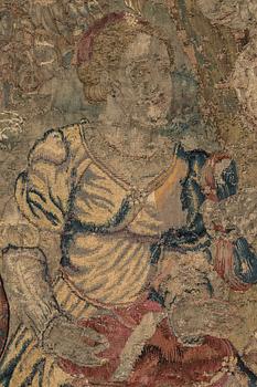 A TAPESTRY FRAGMENT, tapestry weave, ca 147 x 115 cm, 17th-18th century.