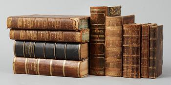 BOKPARTI ORDBÖCKER OCH GRAMMATIKOR, 9 vol, bla "Johann David Michaelis Arabische Grammatik..." Göttingen 1781.