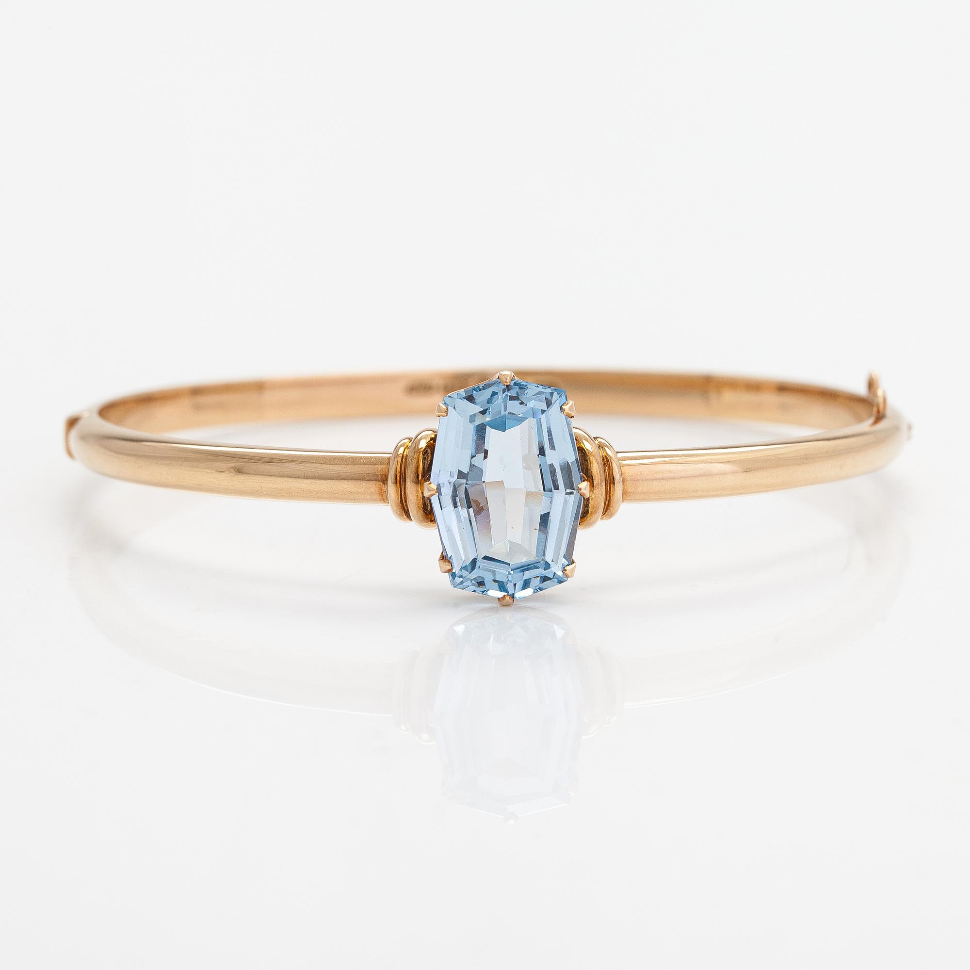 Armband, 14K guld, syntetisk spinell. Westerback, Helsinkgfors 1940.