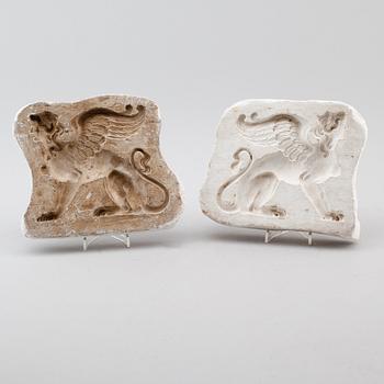 GJUTFORM, gips, 2 delar, 1800-/1900-tal.