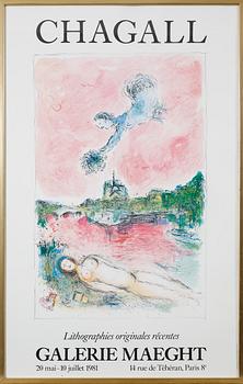 MARC CHAGALL, after, poster, Galleri Maeght, 1981.