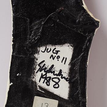 Stephen Buckley, mixed media on canvas pasted on wood, signed and dated 1988 on verso.